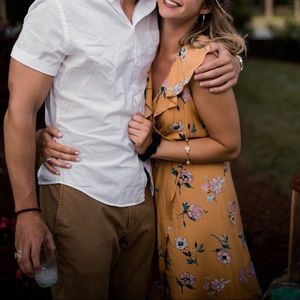 Flowy floral yellow dress